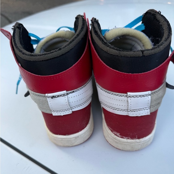Jordan Kids Red and White High-Top Sneakers - Picture 2 of 3